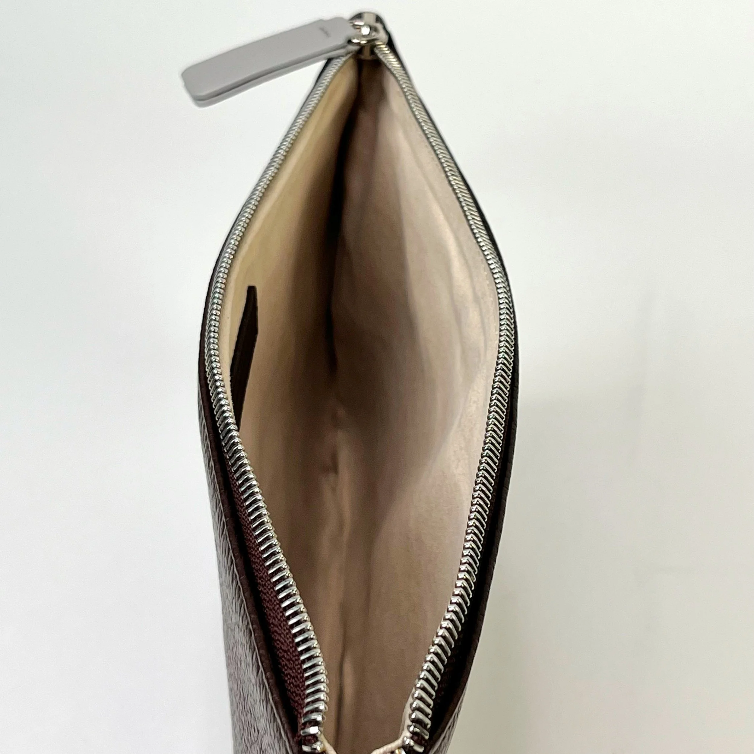 Richard Mille Brown Leather Zip Pouch Grained Clutch